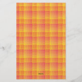 Red Yellow Checker Abstract Pattern Briefpapier (Rückseite)