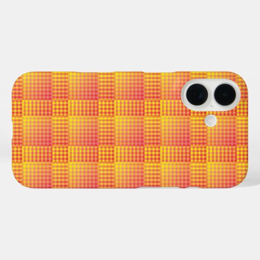 Red Yellow Checker Abstract Pattern Case-Mate iPhone Hülle (Rückseite (Horizontal))