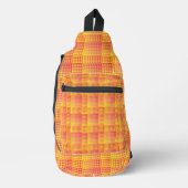 Red Yellow Checker Abstract Pattern Crossbody Bag (Vorderseite)