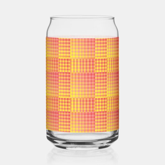 Red Yellow Checker Abstract Pattern Dosenglas (Rechts)