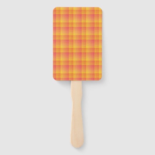 Red Yellow Checker Abstract Pattern Fächer (Rückseite)