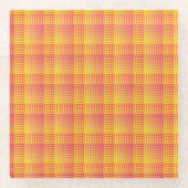 Red Yellow Checker Abstract Pattern Glasuntersetzer (Vorderseite)
