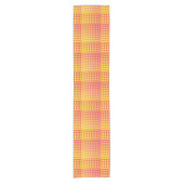 Red Yellow Checker Abstract Pattern Kurzer Tischläufer (Vorderseite)