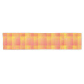 Red Yellow Checker Abstract Pattern Kurzer Tischläufer (Horizontal)
