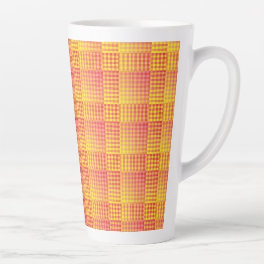 Red Yellow Checker Abstract Pattern Milchtasse (Rechts)