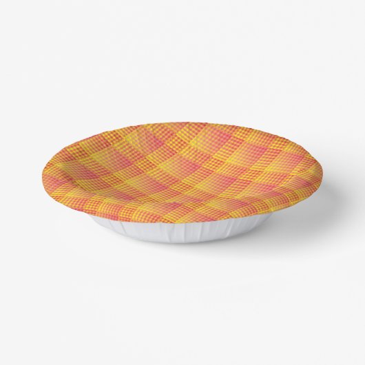 Red Yellow Checker Abstract Pattern Pappteller (Gewinkelt)