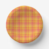 Red Yellow Checker Abstract Pattern Pappteller (Vorderseite)