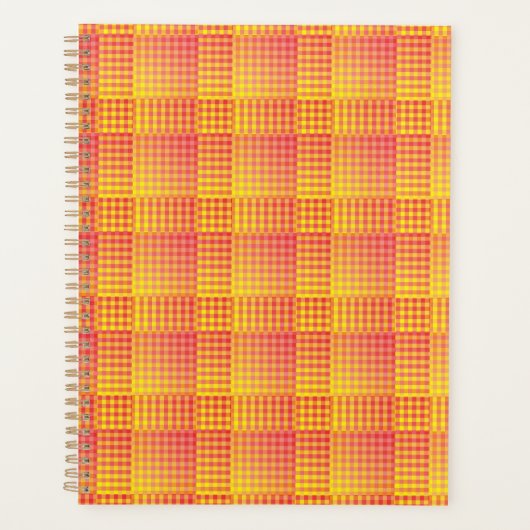Red Yellow Checker Abstract Pattern Planer (Vorderseite)