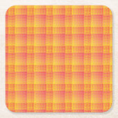 Red Yellow Checker Abstract Pattern Rechteckiger Pappuntersetzer (Vorderseite)