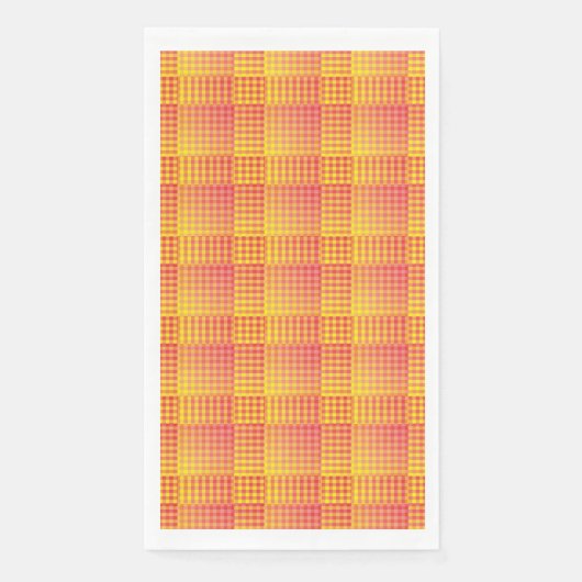 Red Yellow Checker Abstract Pattern Serviette (Vorderseite)