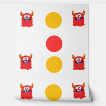 Red & Yellow Comic Monster Circles Kids' Rooms 