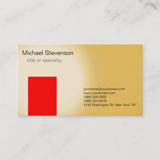 Red Yellow Consultant Business Card Visitenkarte (Vorderseite)