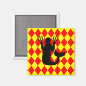 Red & Yellow Diamonds Merman Magnet (Vorderseite/Rückseite)