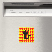 Red & Yellow Diamonds Merman Magnet (In Situ (Geschirrspüler))