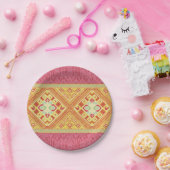 Red & Yellow Feathers Pappteller (Party)