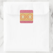 Red & Yellow Feathers Quadratischer Aufkleber (Tasche)