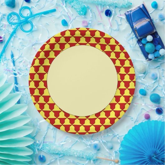 Red Yellow Ferrer Derby Heraldic Muster Pappteller (Party)