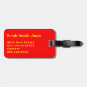 Red Yellow Fragile Handle mit Vorsicht Vielen Dank Gepäckanhänger (Rückseite horizontal)