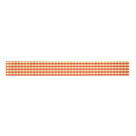 Red Yellow Gingham Karo Design Satinband (Vorderseite)