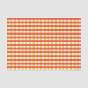 Red Yellow Gingham Karo Design Seidenpapier