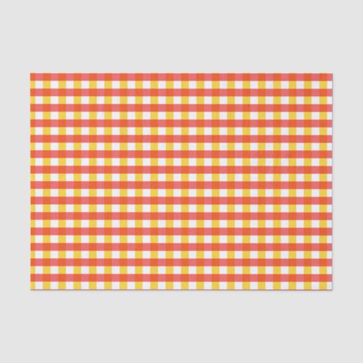 Red Yellow Gingham Karo Design Seidenpapier (Vorderseite)