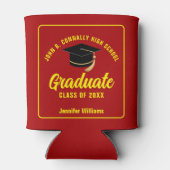 Red Yellow Graduate Custom Graduate Party Dosenkühler (Rückseite)