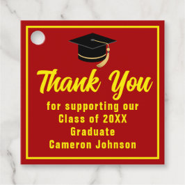 Red Yellow Graduate Custom Graduate Party Geschenkanhänger