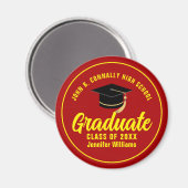 Red Yellow Graduate Custom Graduate Party Magnet (Vorderseite/Rückseite)