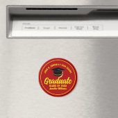 Red Yellow Graduate Custom Graduate Party Magnet (In Situ (Geschirrspüler))