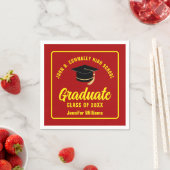 Red Yellow Graduate Custom Graduate Party Serviette (Beispiel)