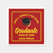 Red Yellow Graduate Custom Graduate Party Serviette (Vorderseite)