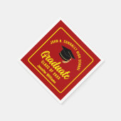 Red Yellow Graduate Custom Graduate Party Serviette (Ecke)