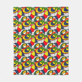 Red Yellow Green Beach Ball Fleece Blanka