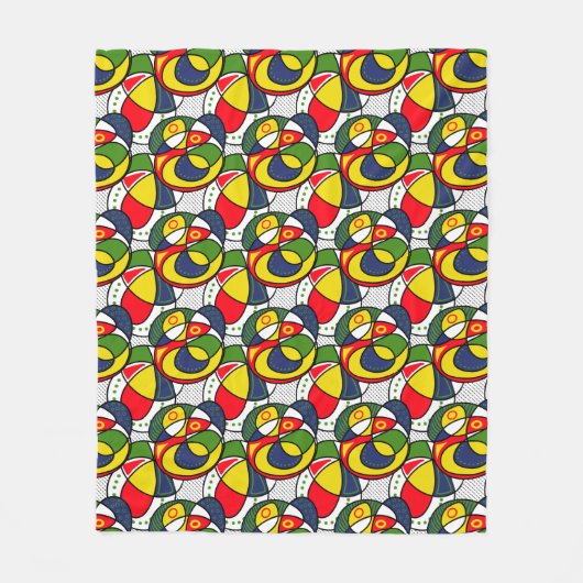 Red Yellow Green Beach Ball Fleece Blanka (Vorderseite)