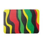 Red Yellow Green Black Rasta Wave Badematte (Vorderseite)