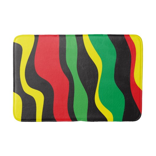 Red Yellow Green Black Rasta Wave Badematte (Vorderseite)