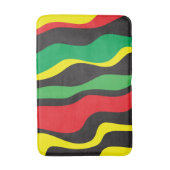 Red Yellow Green Black Rasta Wave Badematte (Vorderseite Vertikal)