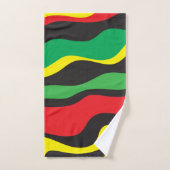 Red Yellow Green Black Rasta Wave Badhandtuch Set (Handtuch)