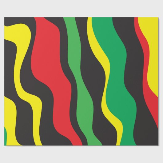 Red Yellow Green Black Rasta Wave Geschenkpapier (Flach)