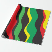 Red Yellow Green Black Rasta Wave Geschenkpapier (Ungerollt)