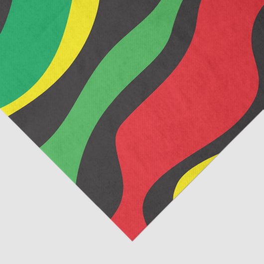 Red Yellow Green Black Rasta Wave Seidenpapier (Ausschnitt)