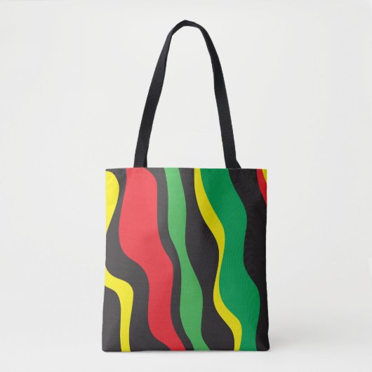 Red Yellow Green Black Rasta Wave Tasche (Vorderseite)
