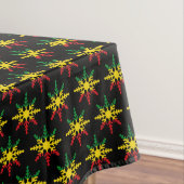 Red Yellow Green Black Snowflakes Pattern Rasta Tischdecke (Beispiel)