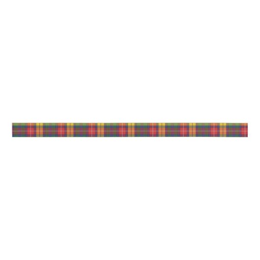 Red Yellow Green Kariert Clan Buchanan Tartan Ripsband (Vorderseite)