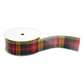 Red Yellow Green Kariert Clan Buchanan Tartan Ripsband (Spule)