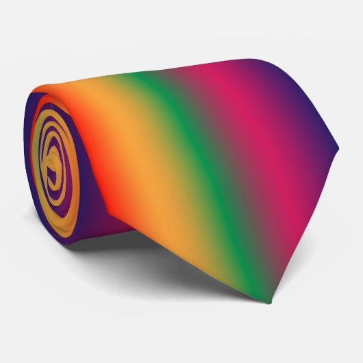 Red yellow green pink violet gradient krawatte (Gerollt)