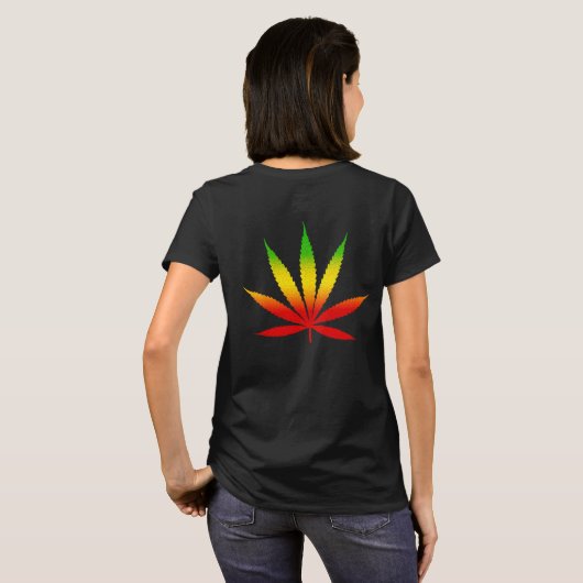 Red Yellow & Green Rasta Leaf Jamaika Jamaika T-Shirt (Schwarz voll)