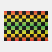 Red Yellow Green Rasta Ombre Checkerboard Fußmatte (Vorderseite)