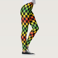 Red Yellow Green Rasta Ombre Checkerboard