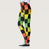 Red Yellow Green Rasta Ombre Checkerboard Leggings (Links)